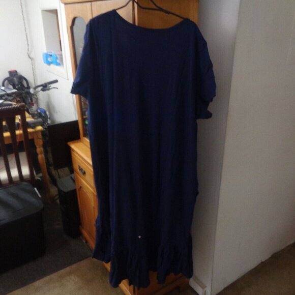 Zim & Zoe Navy blue ruffled bottom Dress Plus Sz 22/24 - Picture 3 of 3